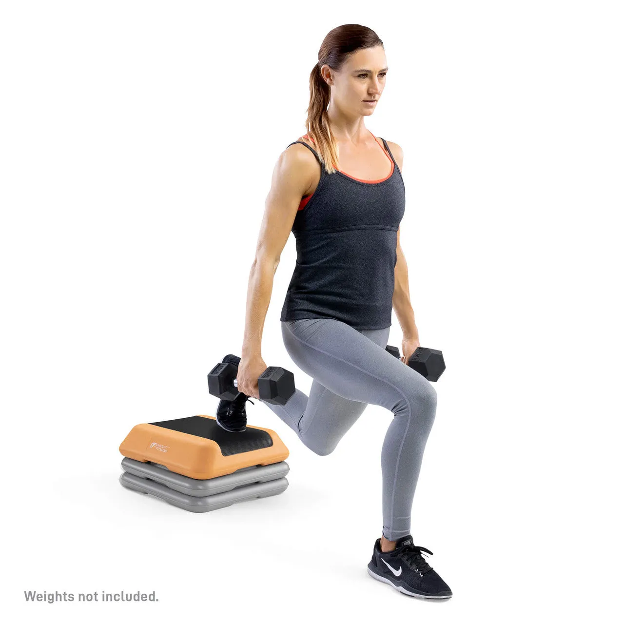 Adjustable Aerobic Step Platform with 2 Risers in multiple Colors - Circuit Fitness