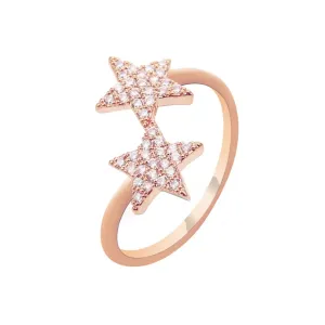Adjustable Scuba Ring with Rhinestones: Sea Star Love