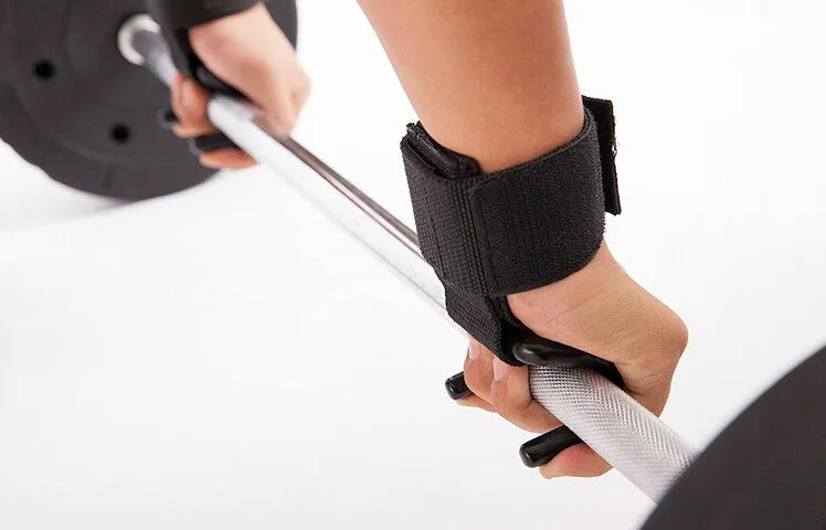 Adjustable Steel Hook Weight Lifting Grips with wrist support straps for Strength Training