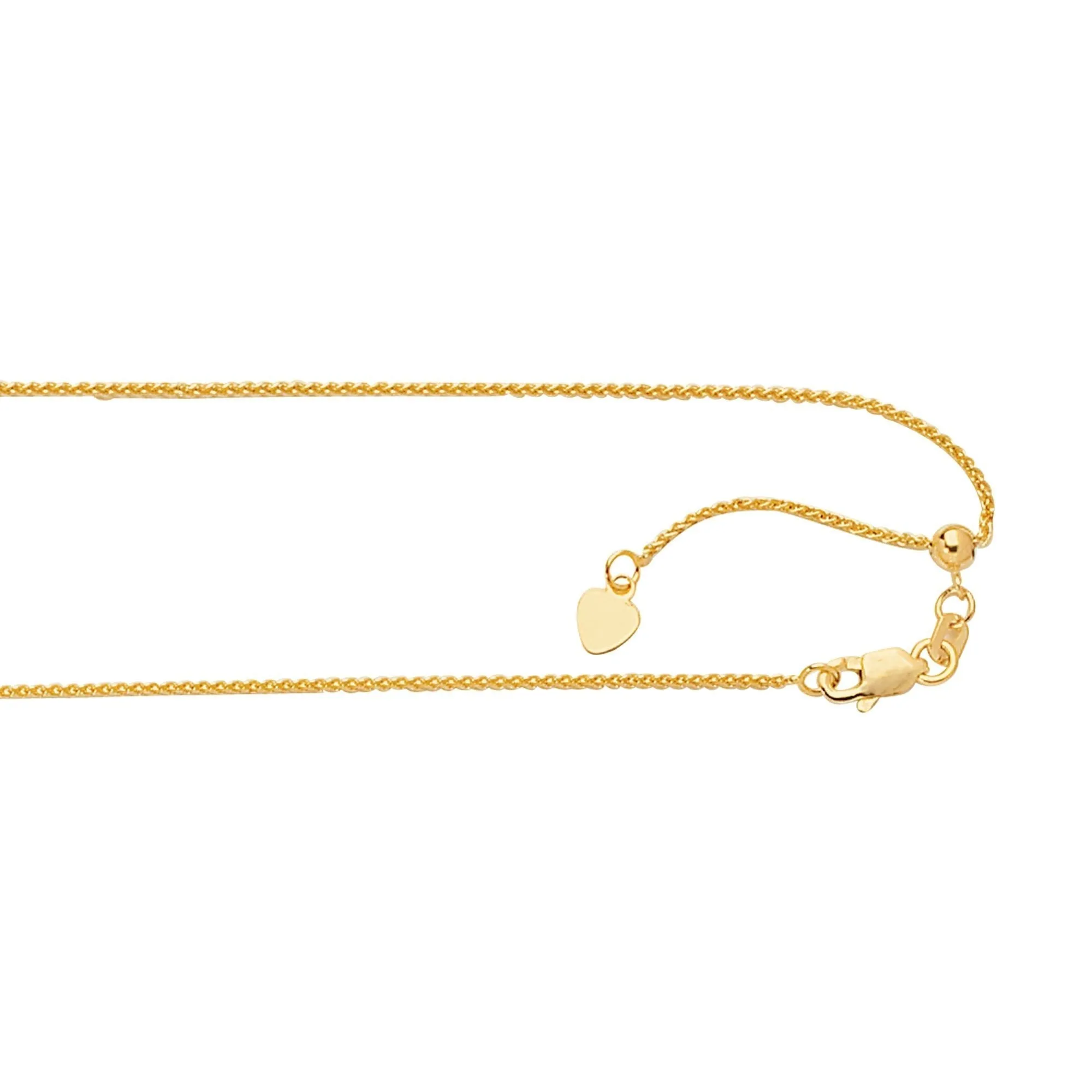 Adjustable Wheat 1mm Chain Necklace
