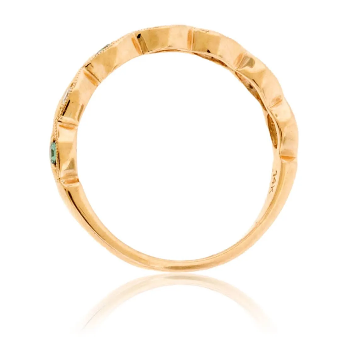 Alexandrite & Diamond Alternating Accent Band