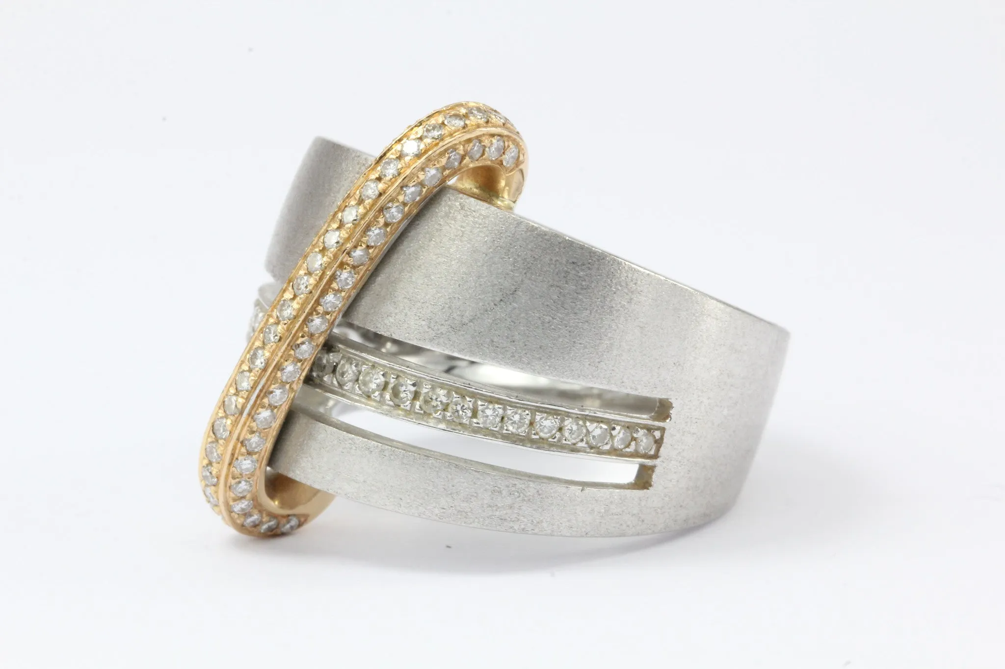 Alfieri & St. John 18K Burnished White & Rose Gold Diamond Ring