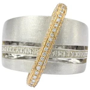 Alfieri & St. John 18K Burnished White & Rose Gold Diamond Ring