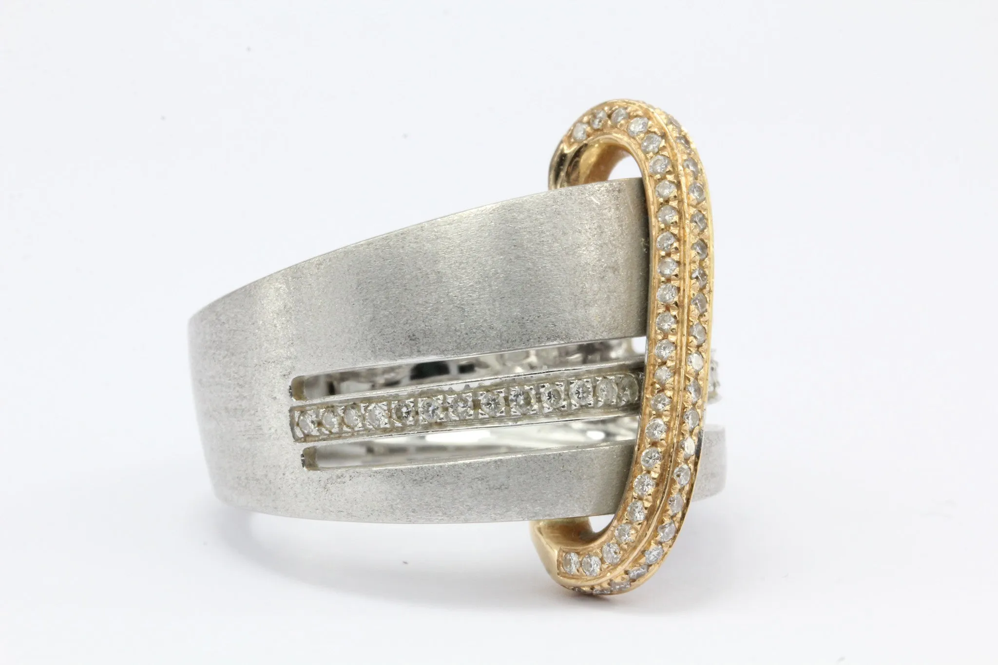 Alfieri & St. John 18K Burnished White & Rose Gold Diamond Ring