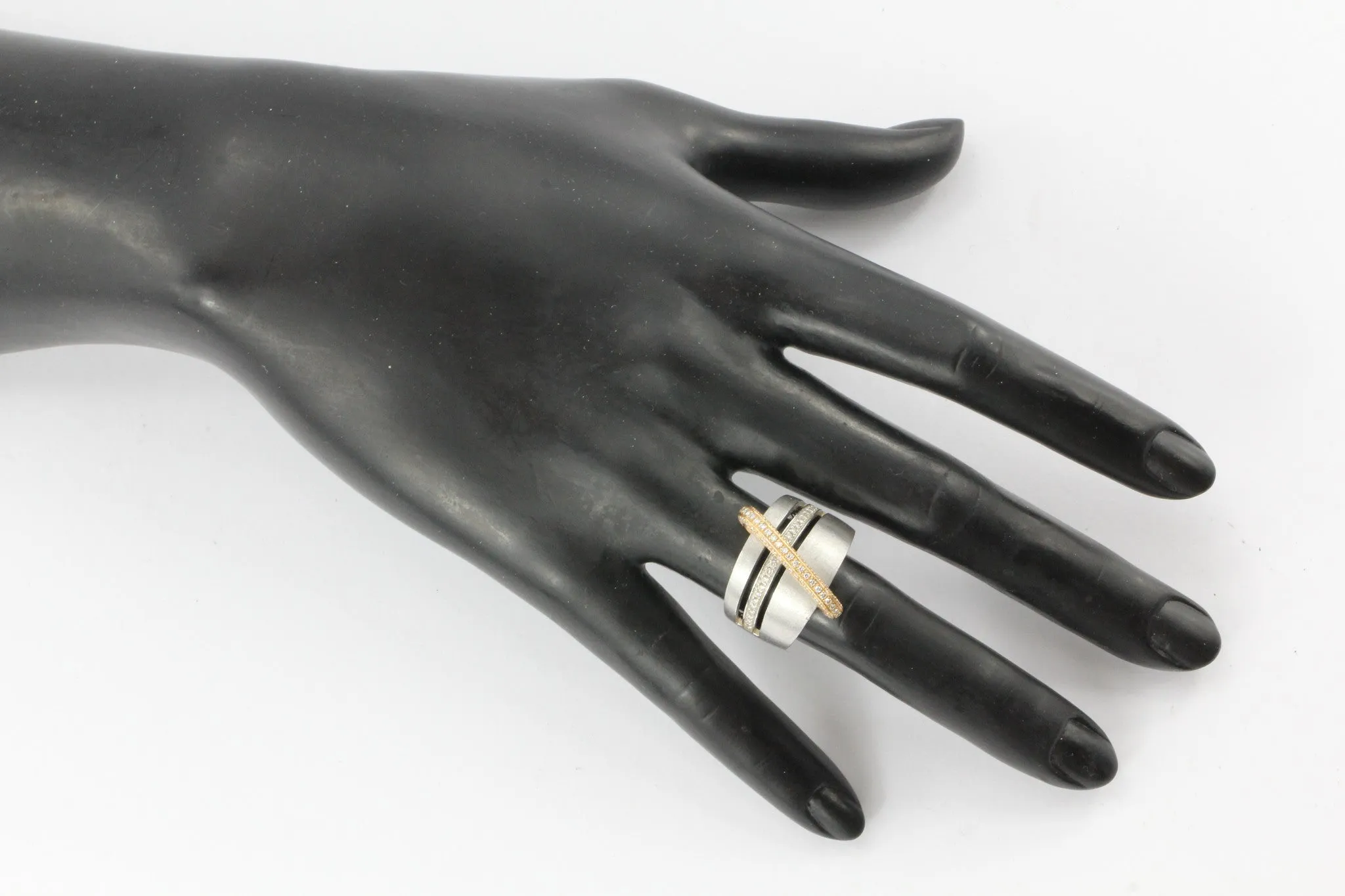 Alfieri & St. John 18K Burnished White & Rose Gold Diamond Ring