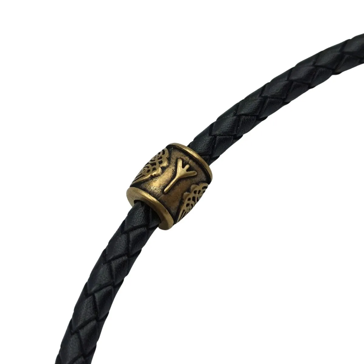 Algiz rune bronze bead