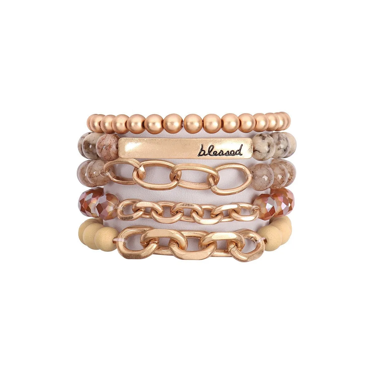 All Stacked up bracelets- Brown Blessed