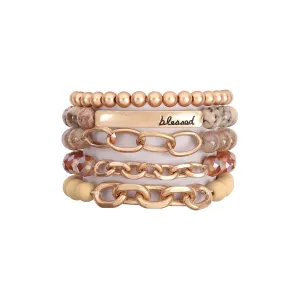 All Stacked up bracelets- Brown Blessed