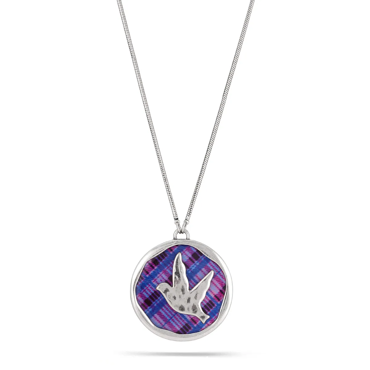 ALL THAT PLAID M.O.P DISC PENDANT  NECKLACES #221PP1301 (1D1)
