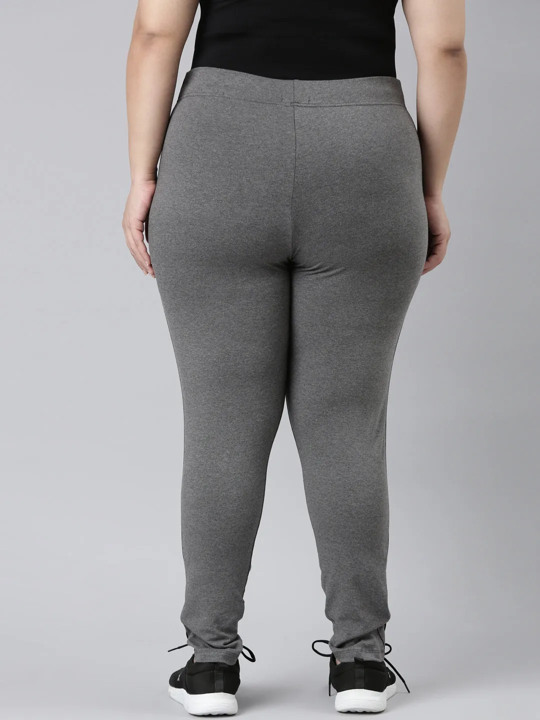 Antra Melanges Cotton Stretch Side Stripes Active Leggings