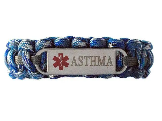 Asthma Medical ID Paracord Bracelet