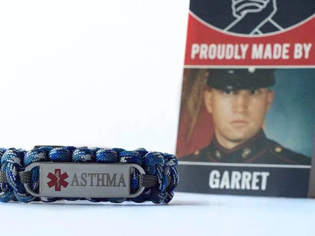 Asthma Medical ID Paracord Bracelet