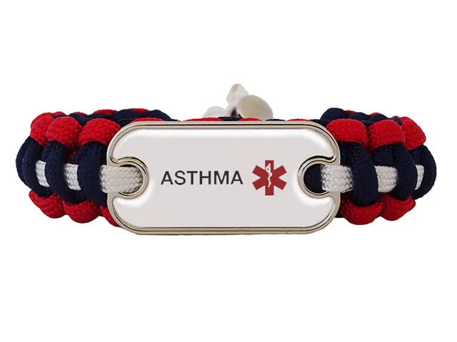 Asthma Medical ID Paracord Bracelet