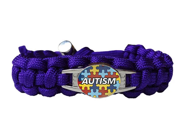 Autism Awareness Paracord Charmed Bracelet