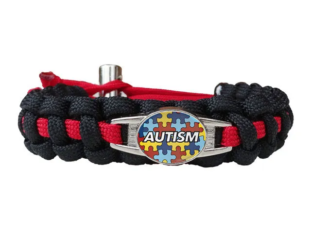 Autism Awareness Paracord Charmed Bracelet