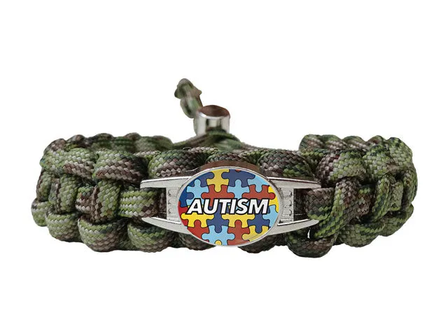Autism Awareness Paracord Charmed Bracelet