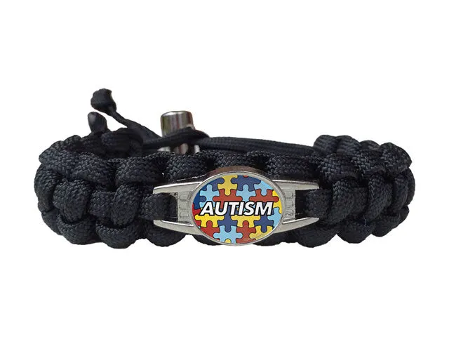 Autism Awareness Paracord Charmed Bracelet