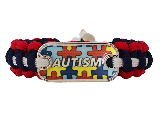 Autism Awareness Paracord Charmed Bracelet