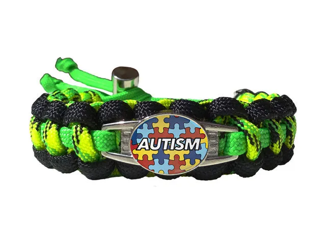 Autism Awareness Paracord Charmed Bracelet