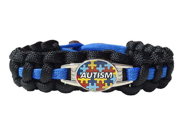 Autism Awareness Paracord Charmed Bracelet