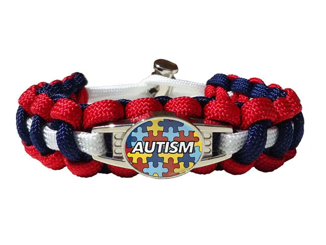 Autism Awareness Paracord Charmed Bracelet