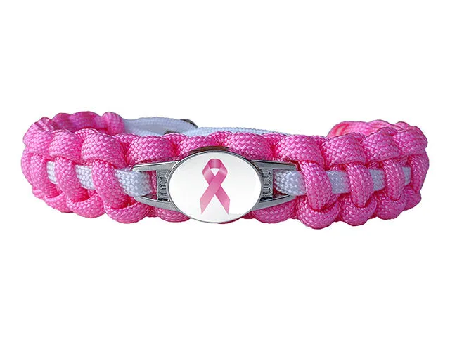 Awareness for Breast Cancer Paracord Bracelet (Charmed)