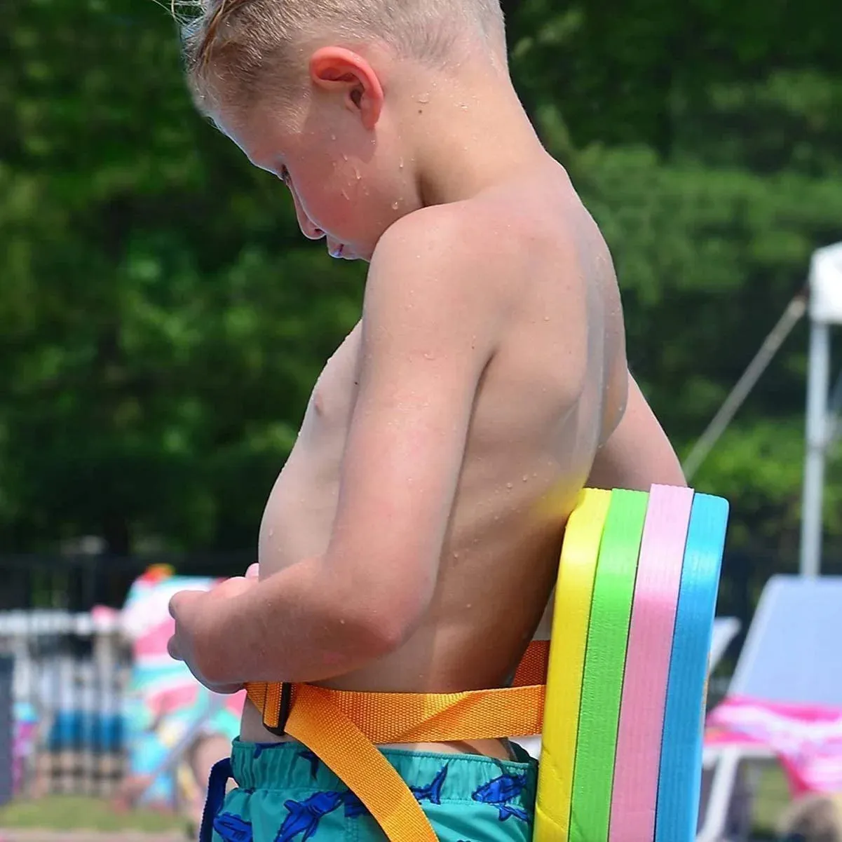 Back Float Kids Swim Belt: Toddler Bubble Floaties Training Backpack Swimmies Device