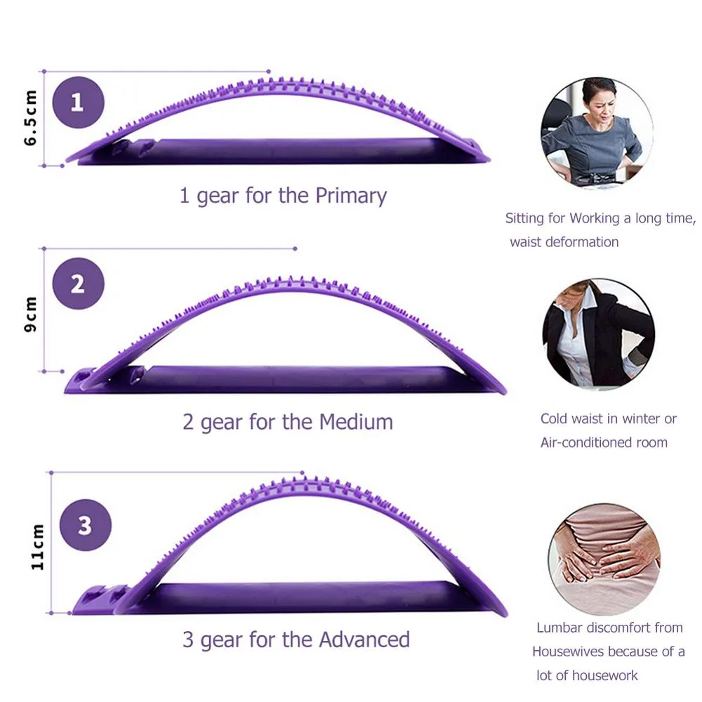 Back Stretch Equipment Massager Magic Stretcher Fitness Lumbar Support Relaxation Spine Pain Relief
