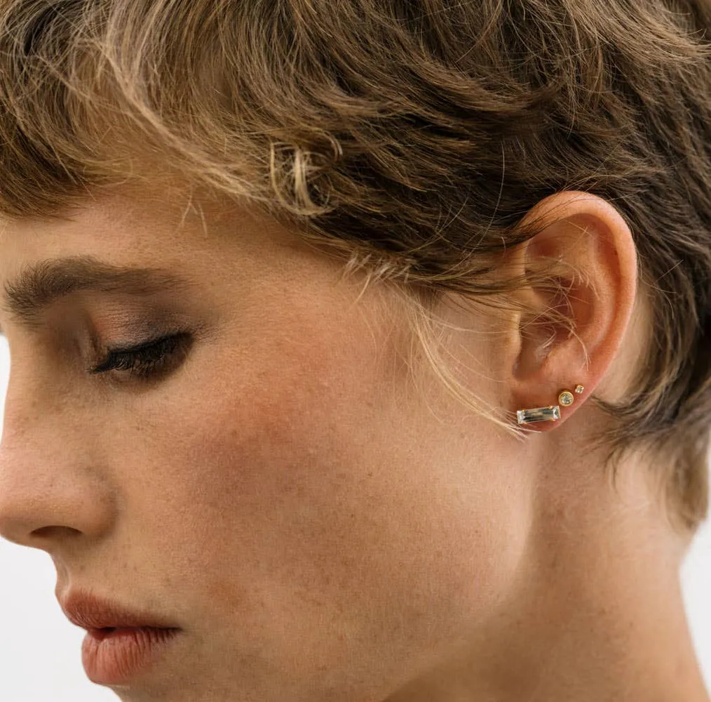 Baguette Crystal Stud Earrings