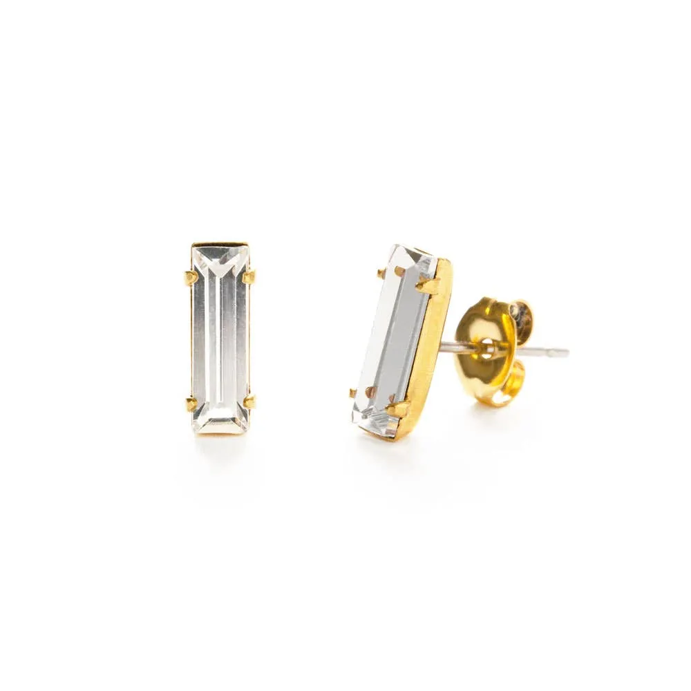 Baguette Crystal Stud Earrings
