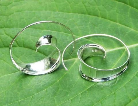 Bali "Bulan" Sterling Silver Fair Trade Hoop Earrings