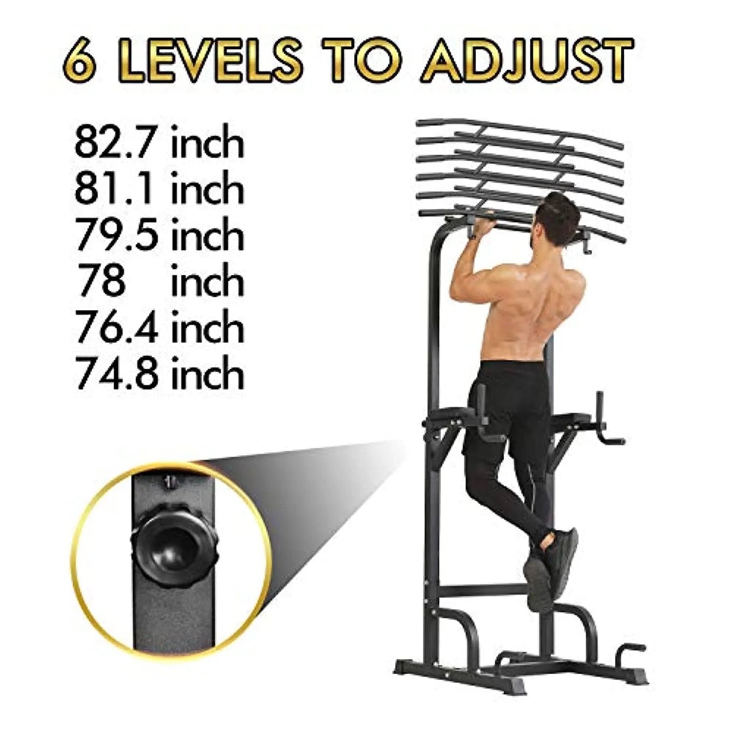 BangTong&Li Power Tower, Pull Up Bar Dip Station/Stand for Home Gym Strength Training Workout Equipment