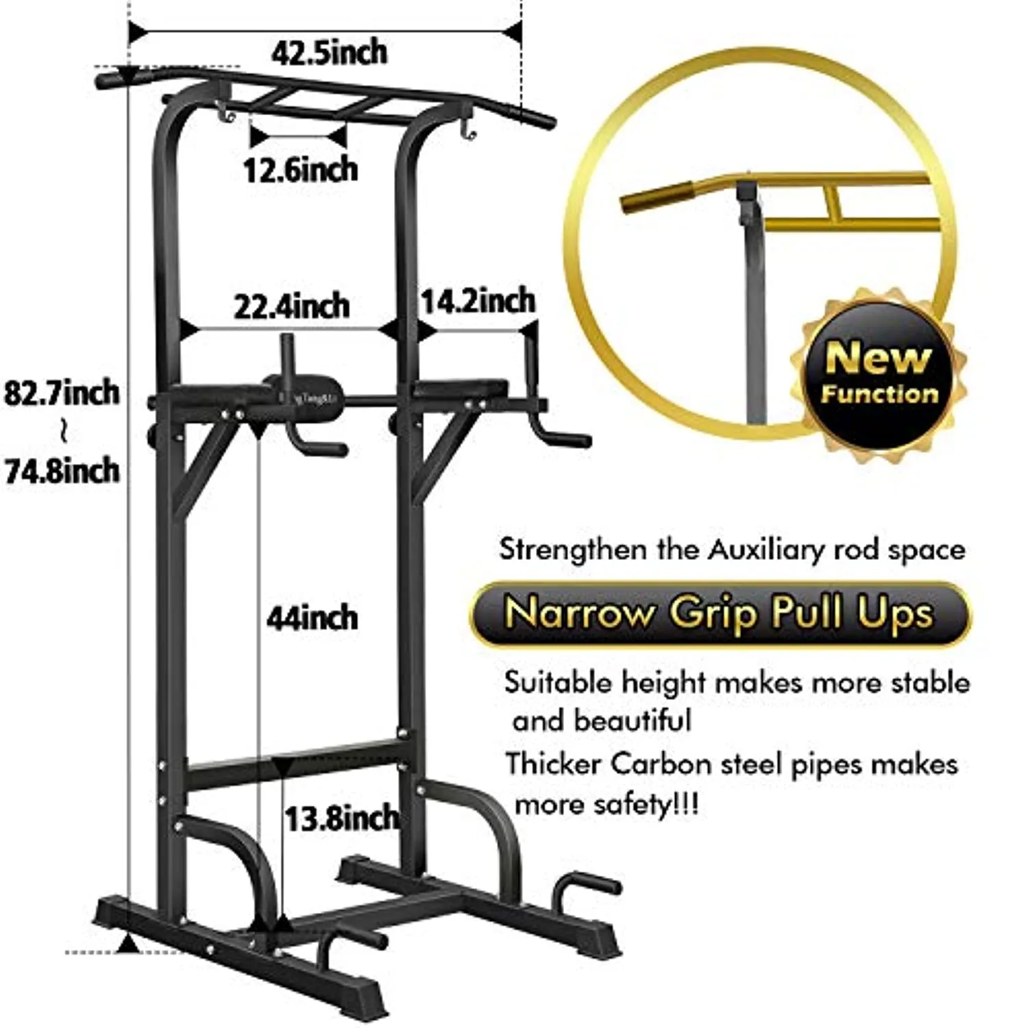 BangTong&Li Power Tower, Pull Up Bar Dip Station/Stand for Home Gym Strength Training Workout Equipment