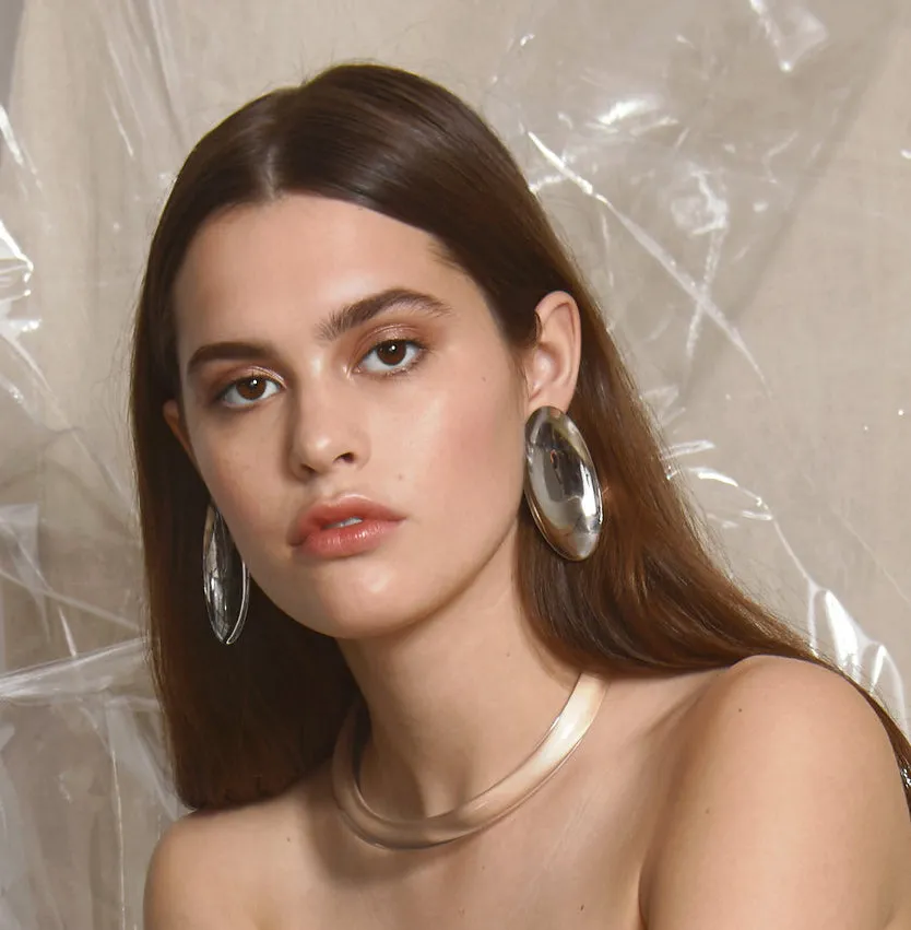 Basin Earrings in Rhodium