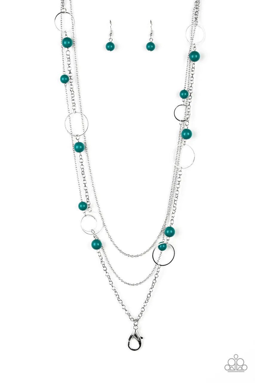 Beachside Babe Green Paparazzi Lanyard Necklace