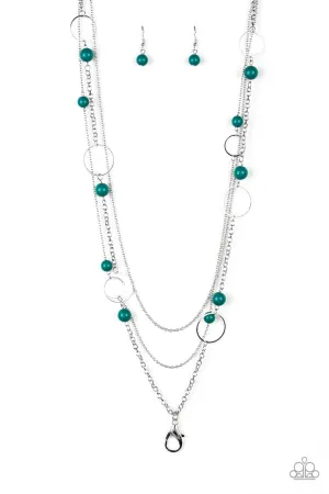 Beachside Babe Green Paparazzi Lanyard Necklace