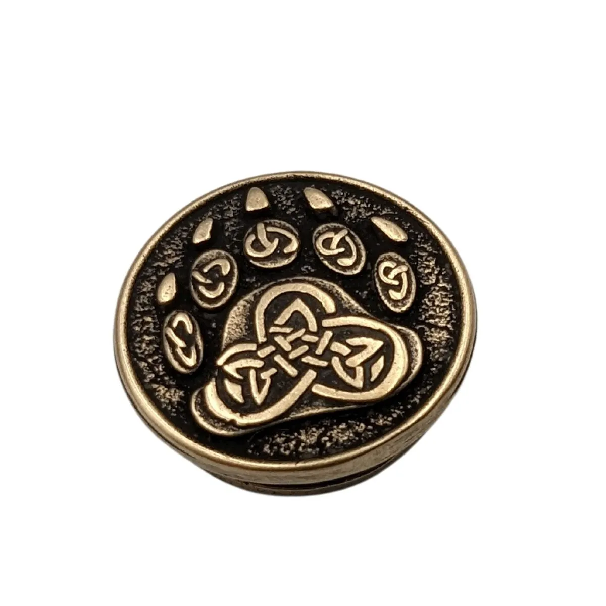 Bear paw bronze paracord bead