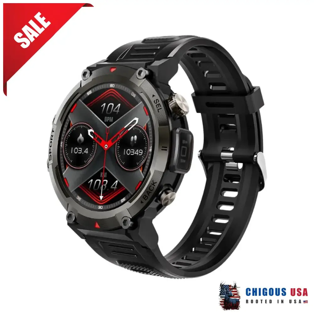 Bearscome S100 Blood pressure,Blood oxygen,LED light,HD Touch,Wireless Calls & Messages,Water-Resistant watch