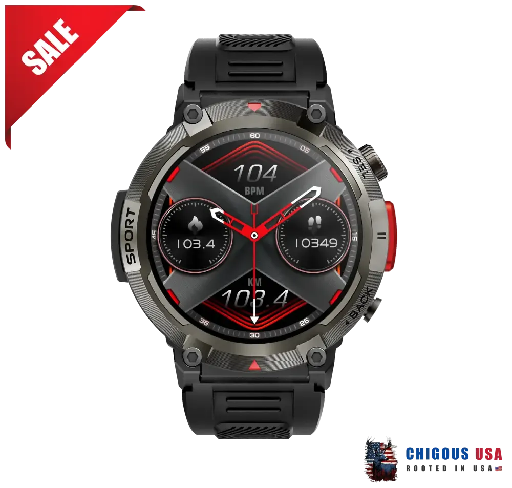 Bearscome S100 Blood pressure,Blood oxygen,LED light,HD Touch,Wireless Calls & Messages,Water-Resistant watch