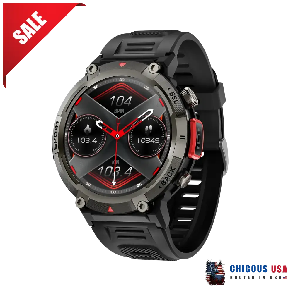 Bearscome S100 Blood pressure,Blood oxygen,LED light,HD Touch,Wireless Calls & Messages,Water-Resistant watch
