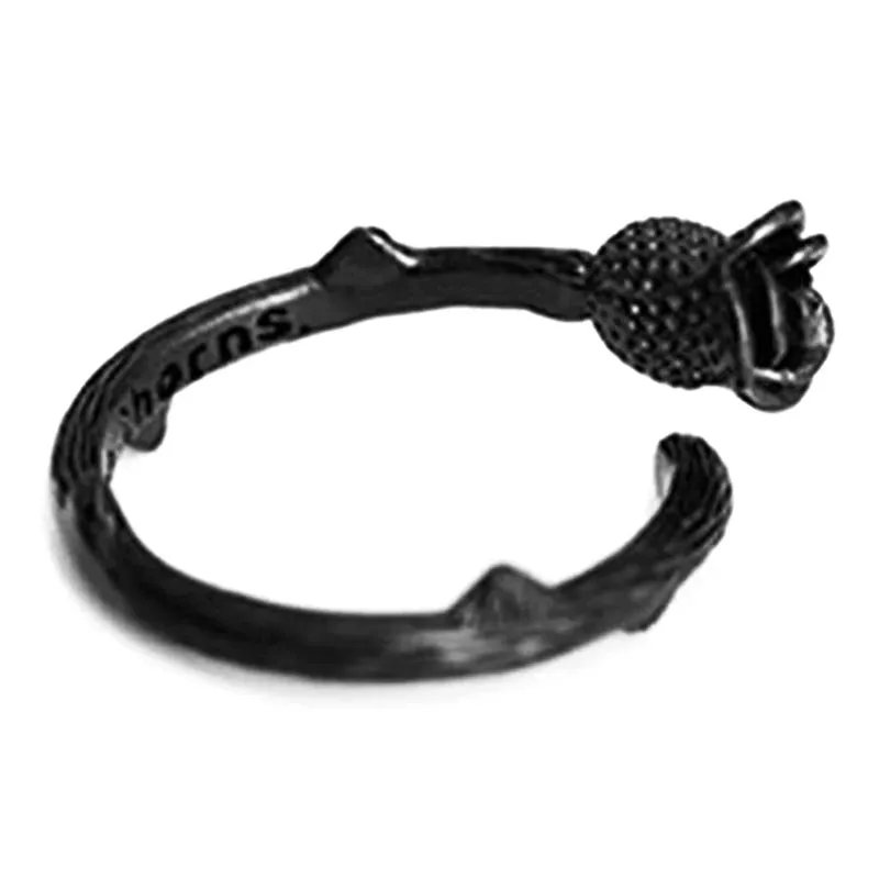 Black Rose Flower Ring