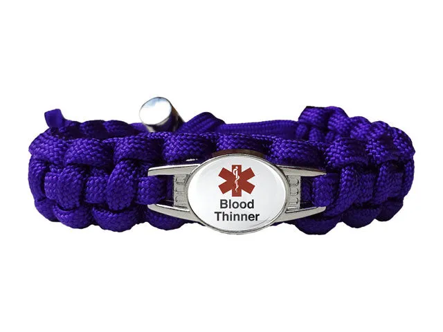 Blood Thinner Medical ID Paracord Bracelet