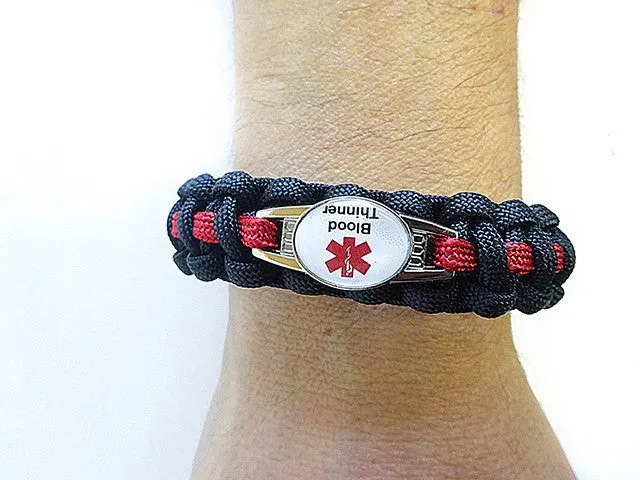 Blood Thinner Medical ID Paracord Bracelet