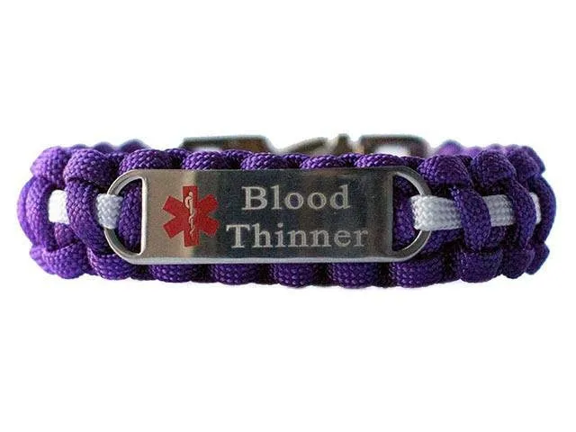 Blood Thinner Medical ID Paracord Bracelet