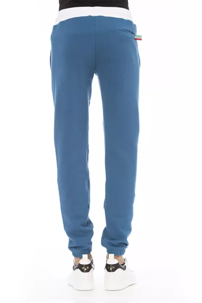 Blue Cotton Men Pants