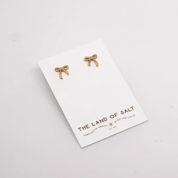 Bow Stud Earrings in Gold