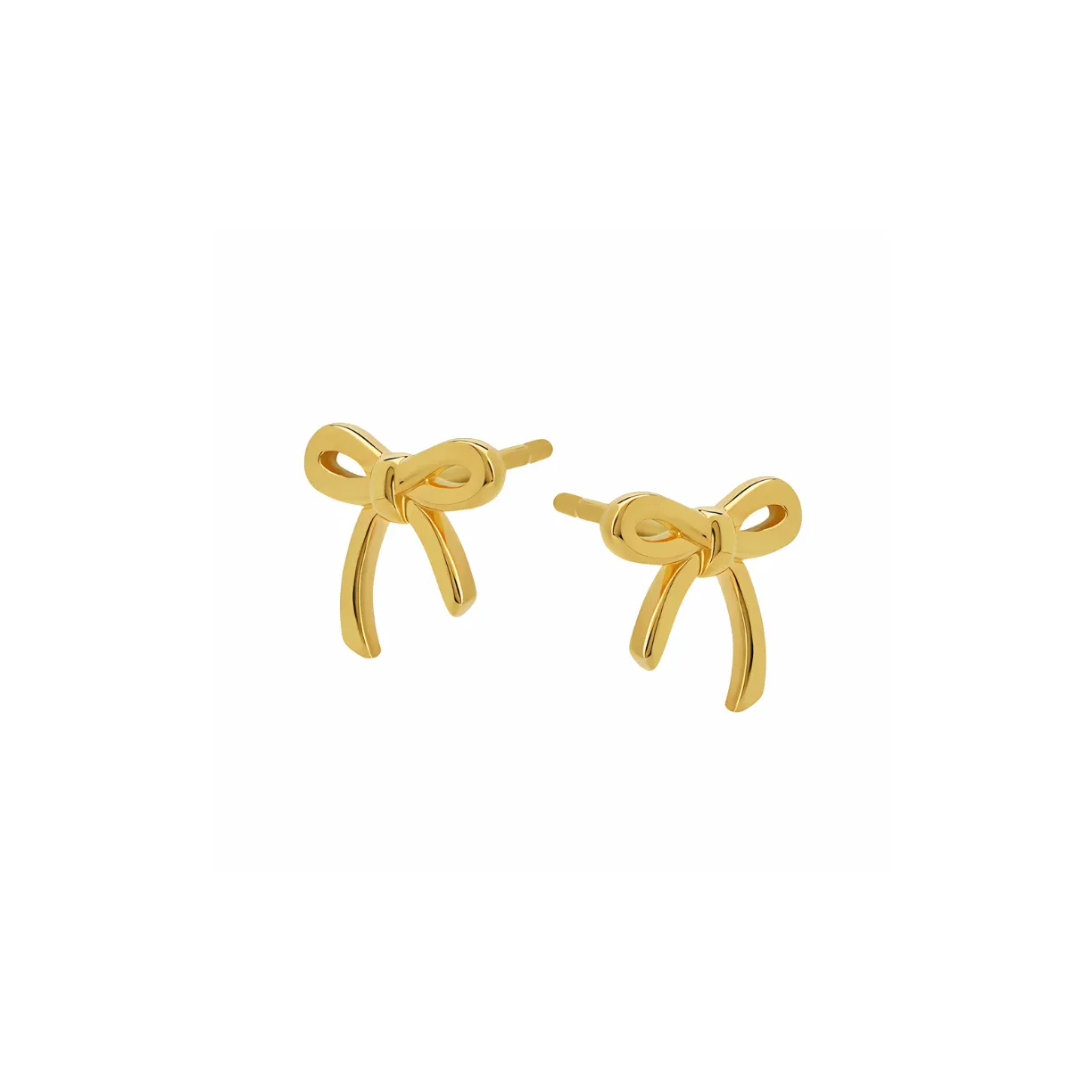 Bow Stud Earrings in Gold