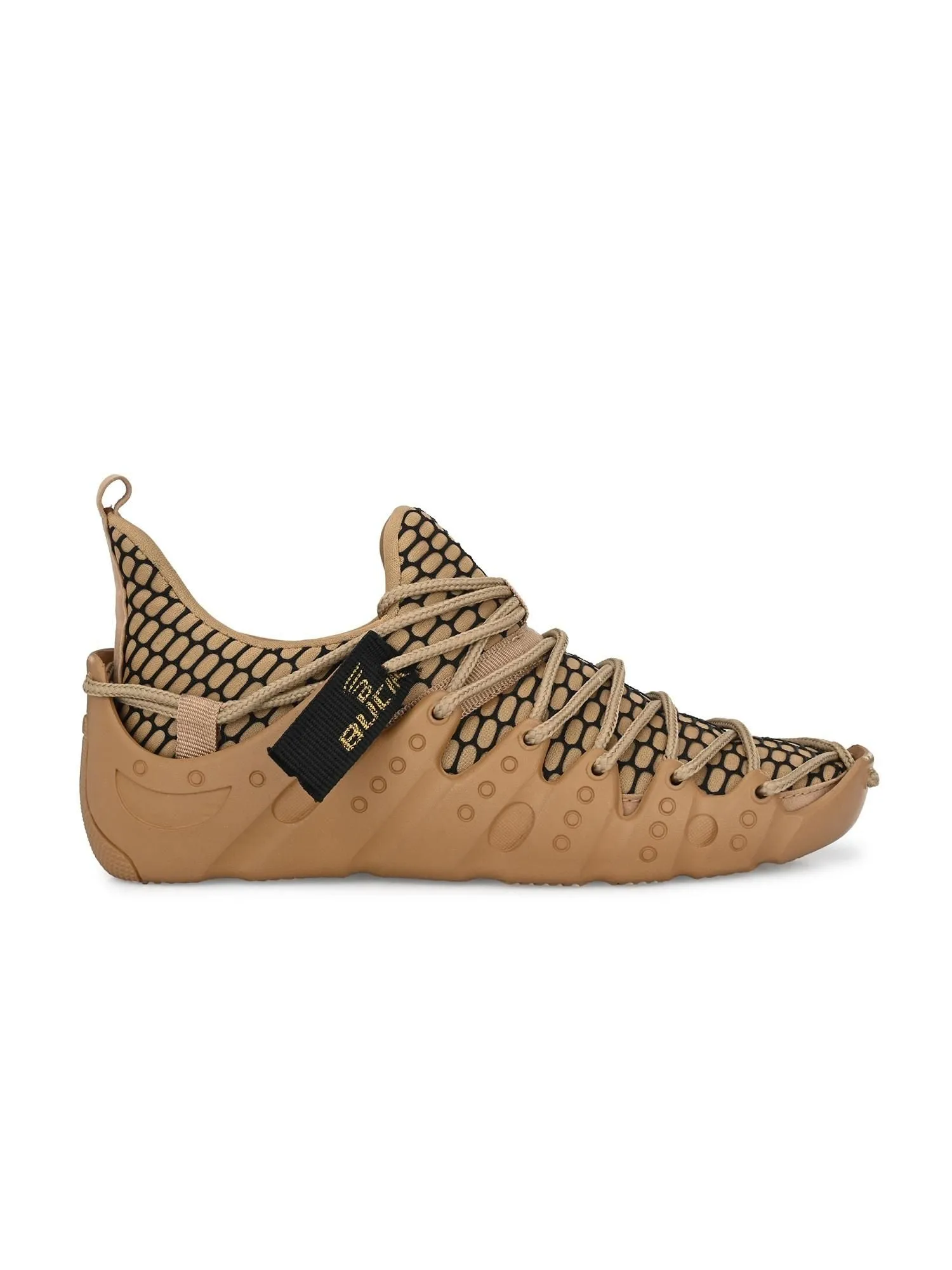 Bucik Men's Brown Mesh Lace-Up Running Sports Shoes