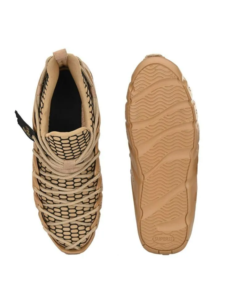 Bucik Men's Brown Mesh Lace-Up Running Sports Shoes