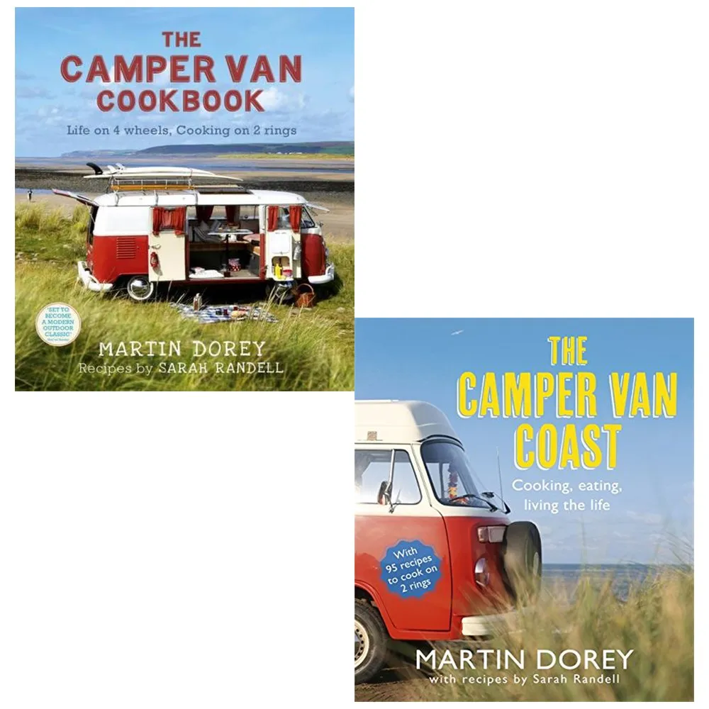 camper van cookbook and the camper van coast 2 books collection set - life on 4 wheels, cooking on 2 rings, cooking, eating, living the life